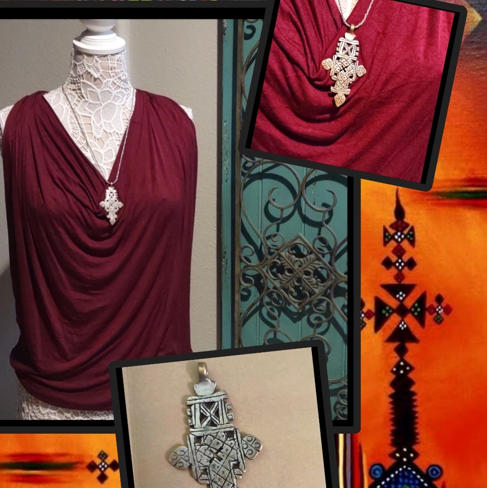 Unique Vintage Ethiopian cross pendant